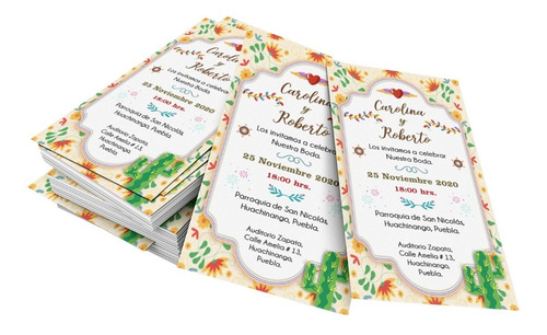 Invitaciones Impresas Boda Mexicana ¡en Oferta!