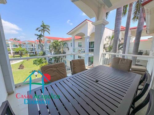 Cad Diamante Lakes Zafiro 316. Terraza Con Vista A Los Jardines Y Albercas