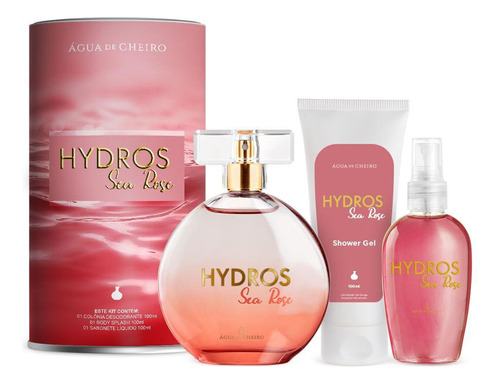 Kit Hydros Sea Rose Deo Côlonia + Body Splash + Sabonete
