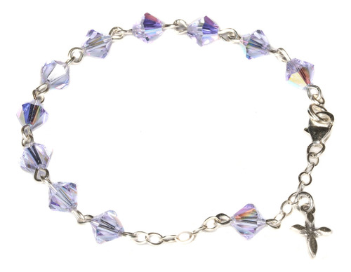 Pulsera De Rosario Para Niñas Con Cristales Austriacos Ab De