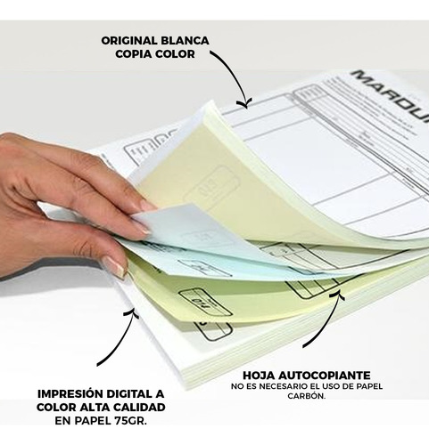 Mil Notas De Remisión 1/2 Carta A Color 1 Copia Autocopiante