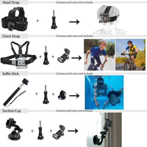 Imagen 5 de 7 de Bmuupy Accesorios Kit Para Gopro Hero 9 8 Max 7 6 5 4 Gop...