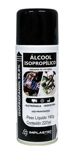 4x Alcool Isopropilico Aerosol 99,8% 227ml Implastec