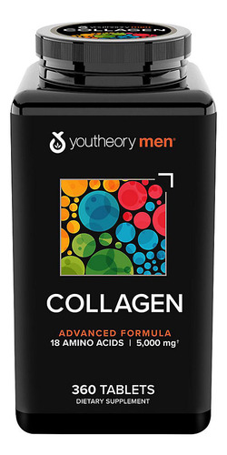 Youtheory, Colágeno Para Hombre, 5000 Mcg, Fórmula Avanzada,
