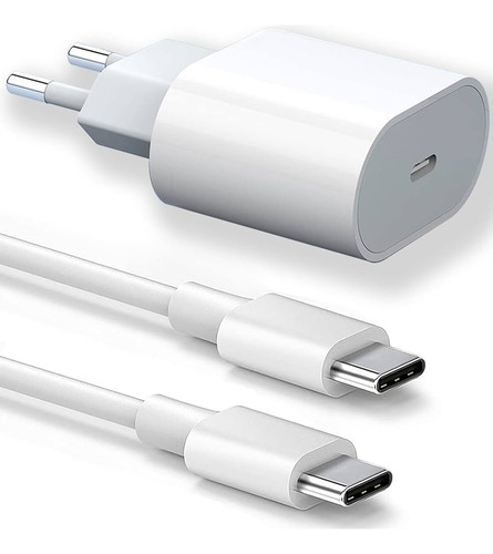 Cargador De Pared 20w Carga Rápida Doble Entrada Usb-c 