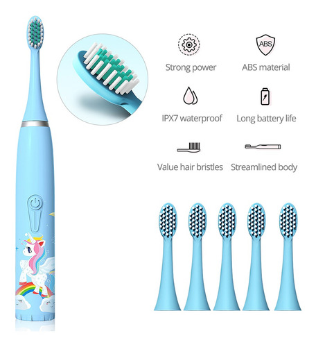 Imagen 9 de 10 de Cepillo Dental Para Niños Eléctrico Usb: Divertido, Alegre