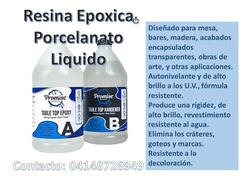 Imagen 4 de 7 de Resina Epoxica O Porcelanato Liquido, Presentación Kit 1 Gal