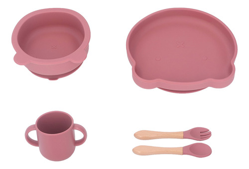 Set De Comedor Para Bebés, De Silicona Suave Y Segura, Con F