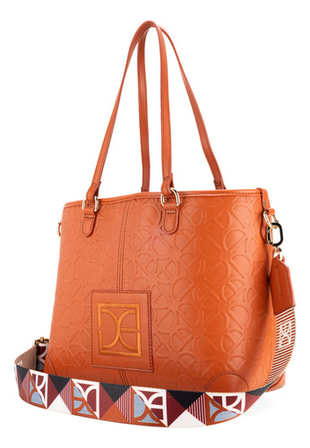 Bolsa Tote 2 En 1 Cloe Iniya Mediano Color Naranja