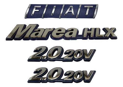 Emblemas 1 Marea Hlx + 1 Fiat Mala + 2 2.0 20v