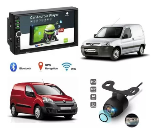 Radio Multimedia Android P/ Berlingo-partner Gps Wifi C/cam.