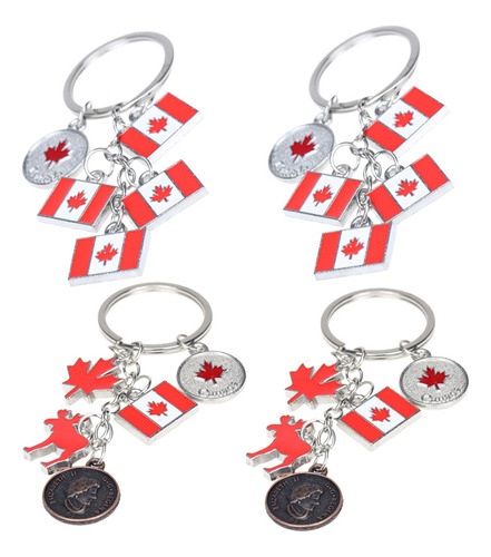 Llavero Con Bandera De Canadá, 4 Piezas