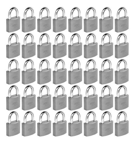 Kit De 40 Candados De Hierro Color Latón 38mm Corto 43315 Color Gris