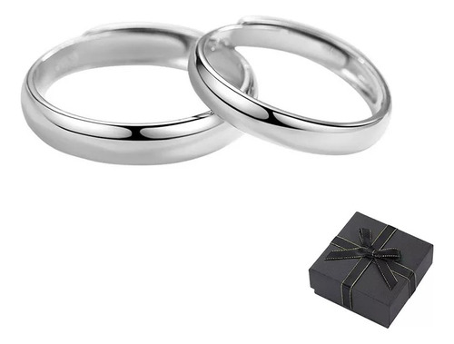 Anillo De Pareja Promesa Liso Plata No Despinta Mujer Hombre