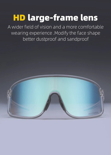 Gafas De Ciclismo Fotocromáticas Rockbros Sp350 Celeste