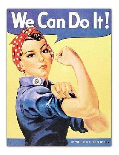 Rosie The Riveter We Can Do It Ww2 Military Retro Vinta...