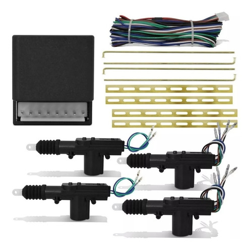 Imagem 2 de 6 de Kit Conjunto Trava Elétrica 4 Portas Universal Dupla Serventia Espaguetada Completa Opcional Trava Pelo Controle E Chave