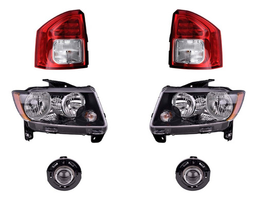 Kit 4 Faros + Calaveras Depo Compass 2014 A 2015