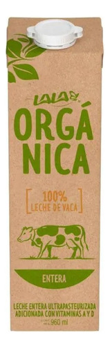 Leche Lala Orgnica Entera 12 Piezas De 960 Ml Cu