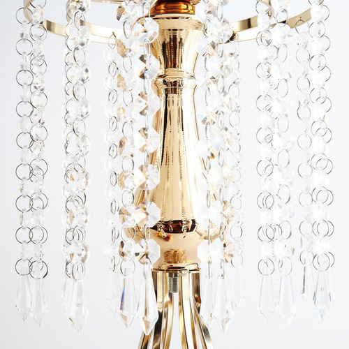 Castiçal De Mesa Com Pilar De Casamento Dourado Grande