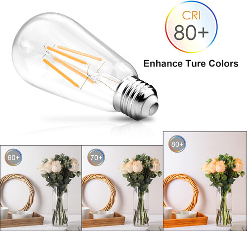 Bulbas De Edison Led Vintage De Ascher 6w, Equivalente De 60