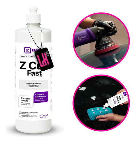 Kit Zacs Z-cut Fast Composto + Aplicador + Microfibra 40x60