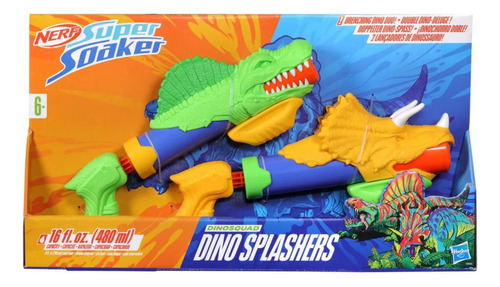 2 Lanzadores De Agua Dinosquad Dino Splashers Nerf, +6 Años
