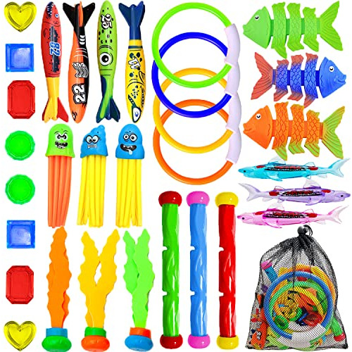 31pcs Diving Pool Toys,swim Pool Dive Toys Include 3 Diving