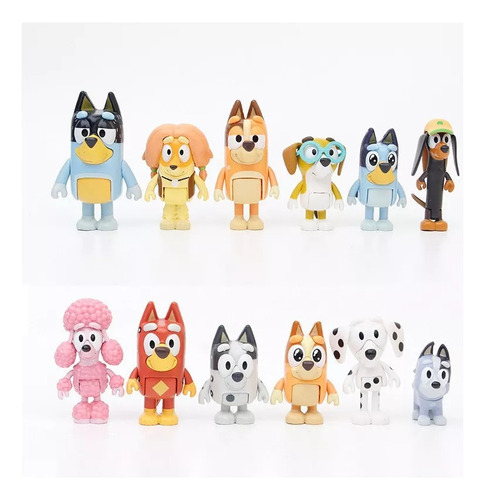 Figura De 12 Piezas De Familia Y Amigos De Bluey Modelo B