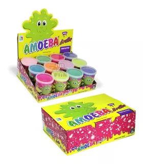 Amoeba Glitter Kit 12 Caixa Fechada Geleinha Diversão Slime