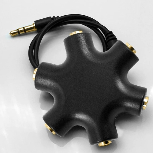 Divisor Negro Splitter De Audio 1 A 5 Tipo Estrella 3.5mm H 
