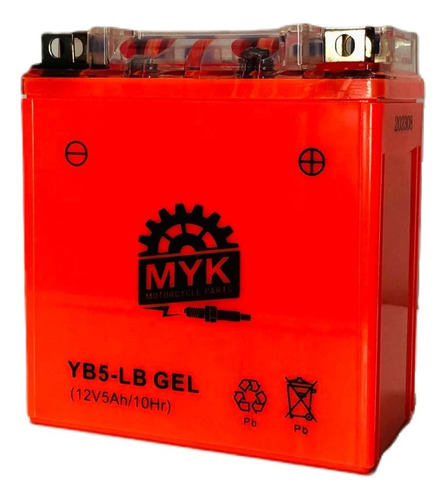 Bateria Gel Yb5-lb Myk Yumbo C110 Max P110, Gs2 - Gkmotos.uy