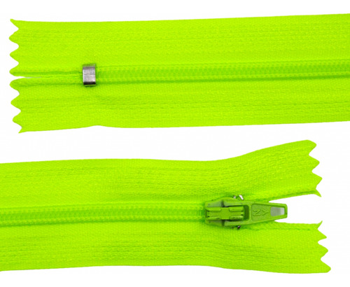 Ziper De Nylon Kit C/ 10 Unidades 15cm Comum - Cores Cor 036m - Verde Neon 036