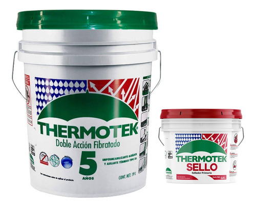 Impermeabilizante Thermotek 5 Años Fibratado Blanco 19 L