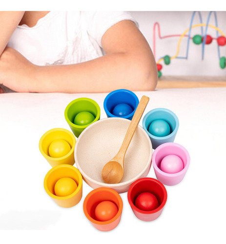 Bolas En Tazas Juguetes Juego De Clasificación De Colores
