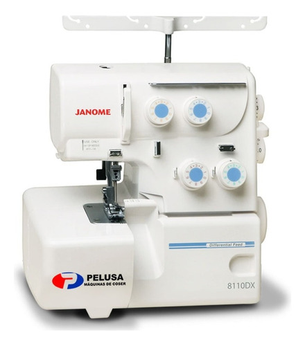 Máquina de coser overlock Janome Alta Gama 8110DX portable blanca 220V