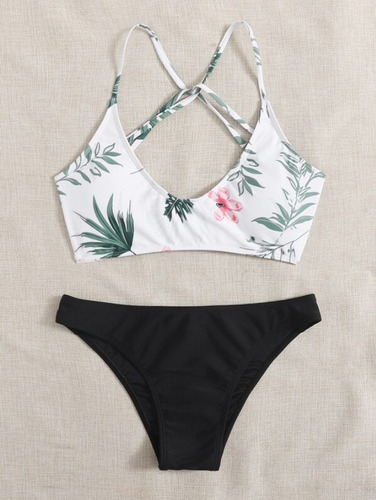 Traje De Baño Bikini Cinta Plantas Bohemio