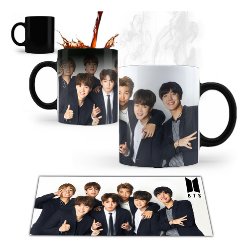Taza Mágica K-pop Bts Varios Modelos - En Caja Negro Bts3