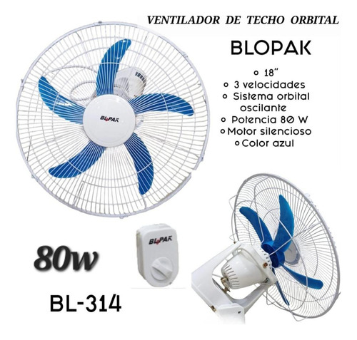 Ventilador De Techo Orbital 18  Blopak 