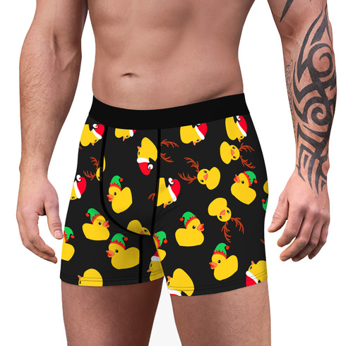 Bragas De Hombre En V Con Estampado Digital Navideño, Transp