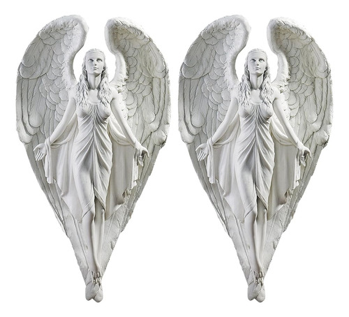 Diseño Toscano Spiritual Path Angel Wall Sculpture, Piedra A