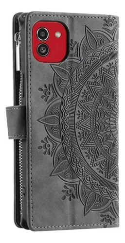 A Funda De Piel Tipo Cartera Con Estampado De Bandolera