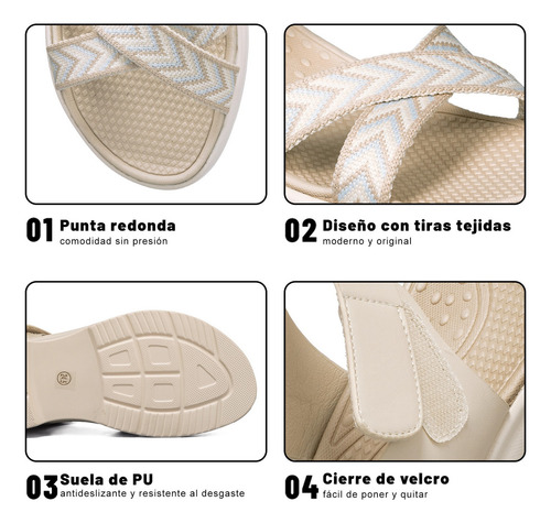 Sandalias Planas Cómodas Casual Para Mujer Moda Verano Weide