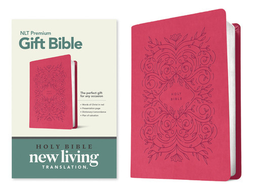 Premium Gift Bible NLT (Red Letter, Leatherlike, Very Berry Pink Vines), de Tyndale. Editorial TYNDALE HOUSE PUBL, tapa dura en inglés