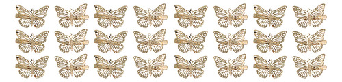 Pinzas De Metal Para El Pelo Con Forma De Mariposa, 24 Unida