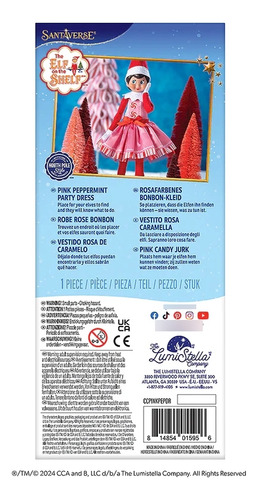 Elf On The Shelf - Conjunto De Ropa Vestido Rosa De Caramelo