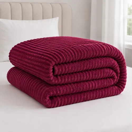 MANTA COBERTA SOFT CASAL PADRÃO CANELADA ANTIALERGICA MACIA 650 G MARSALA