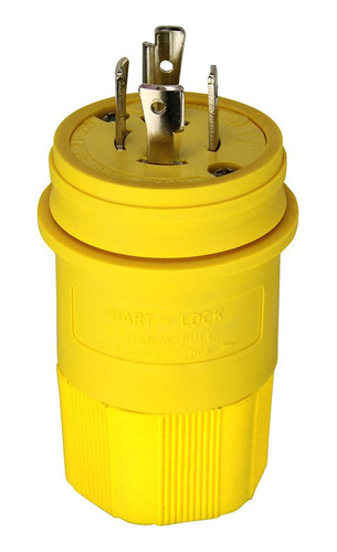 Eaton L1620pw 20amp 480v Hart-lock Watertight Plug, Amarillo