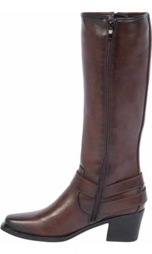 Bota Texana Tubo Alto Pu Con Hebillas 1149873 Dama