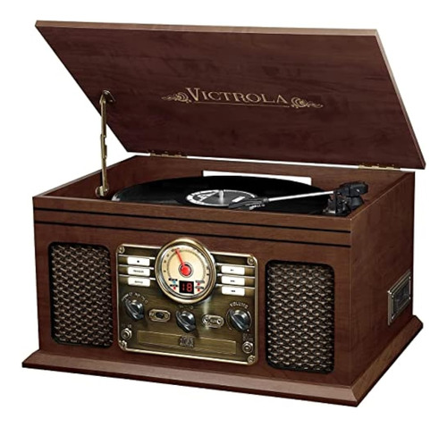 Victrola Nostalgic 6-en-1 Tocadiscos Bluetooth Y Centro Mult